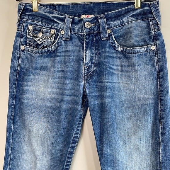 True Religion Y2K Mens Classic Boot Cut Button Flap Jeans Blue Medium Wash 31 - Picture 3 of 12